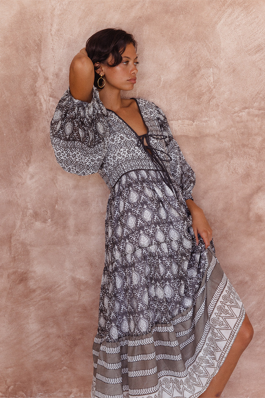 Jasmine Midi Dress ~ Charcoal - Image 4