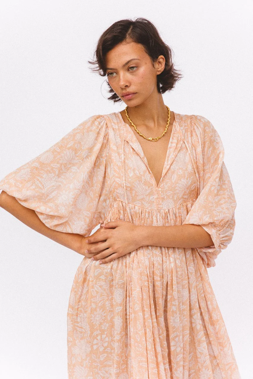 Kyra Midi Dress ~ Apricot Blush - Image 6