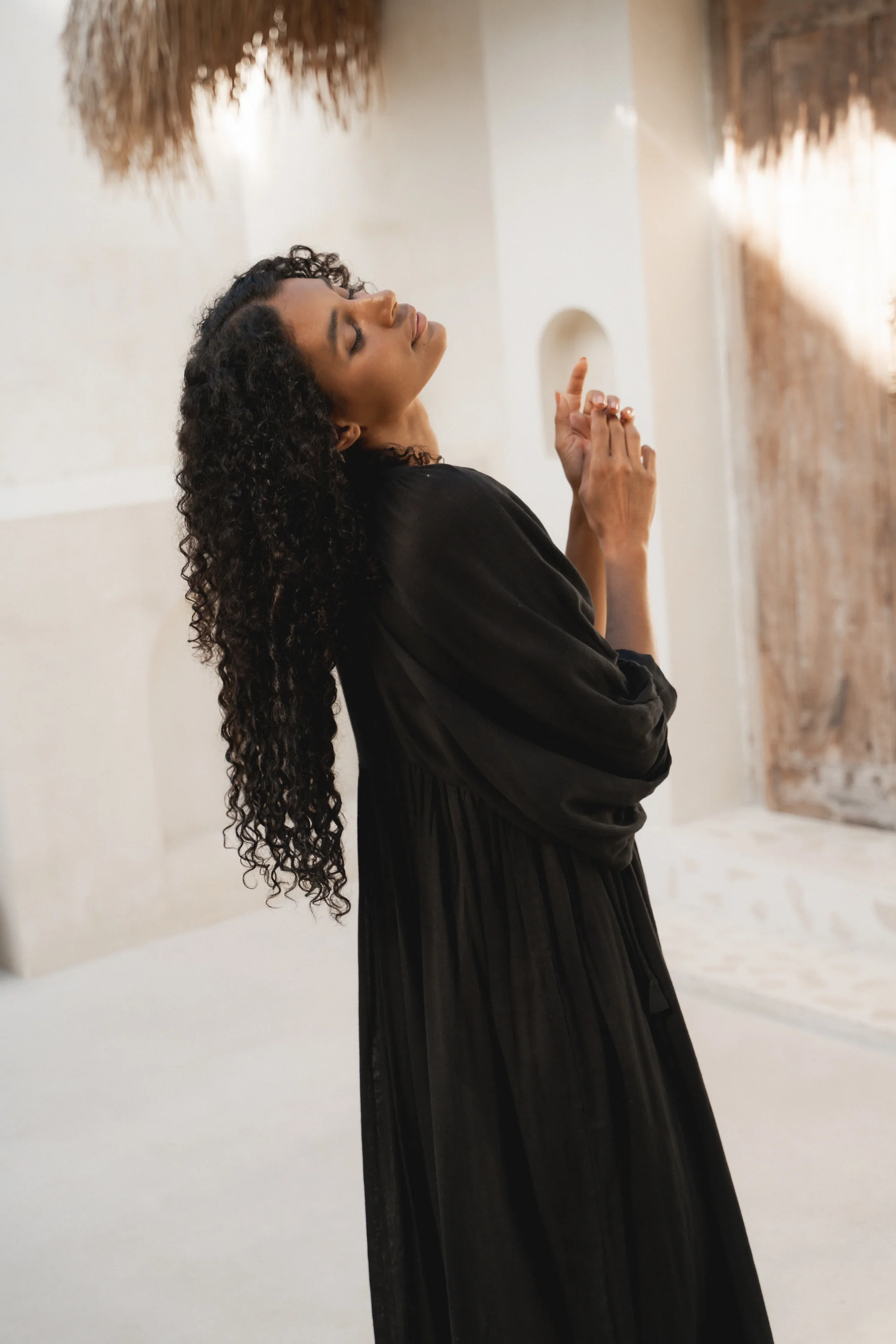 Kyra Midi Dress ~ Black Gauze - Image 6