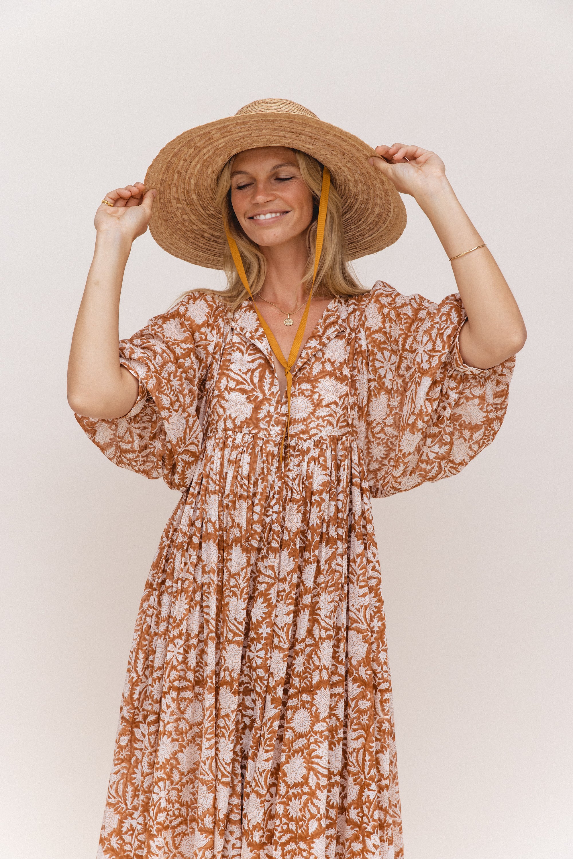 Kyra Midi Dress ~ Caramel - Image 10