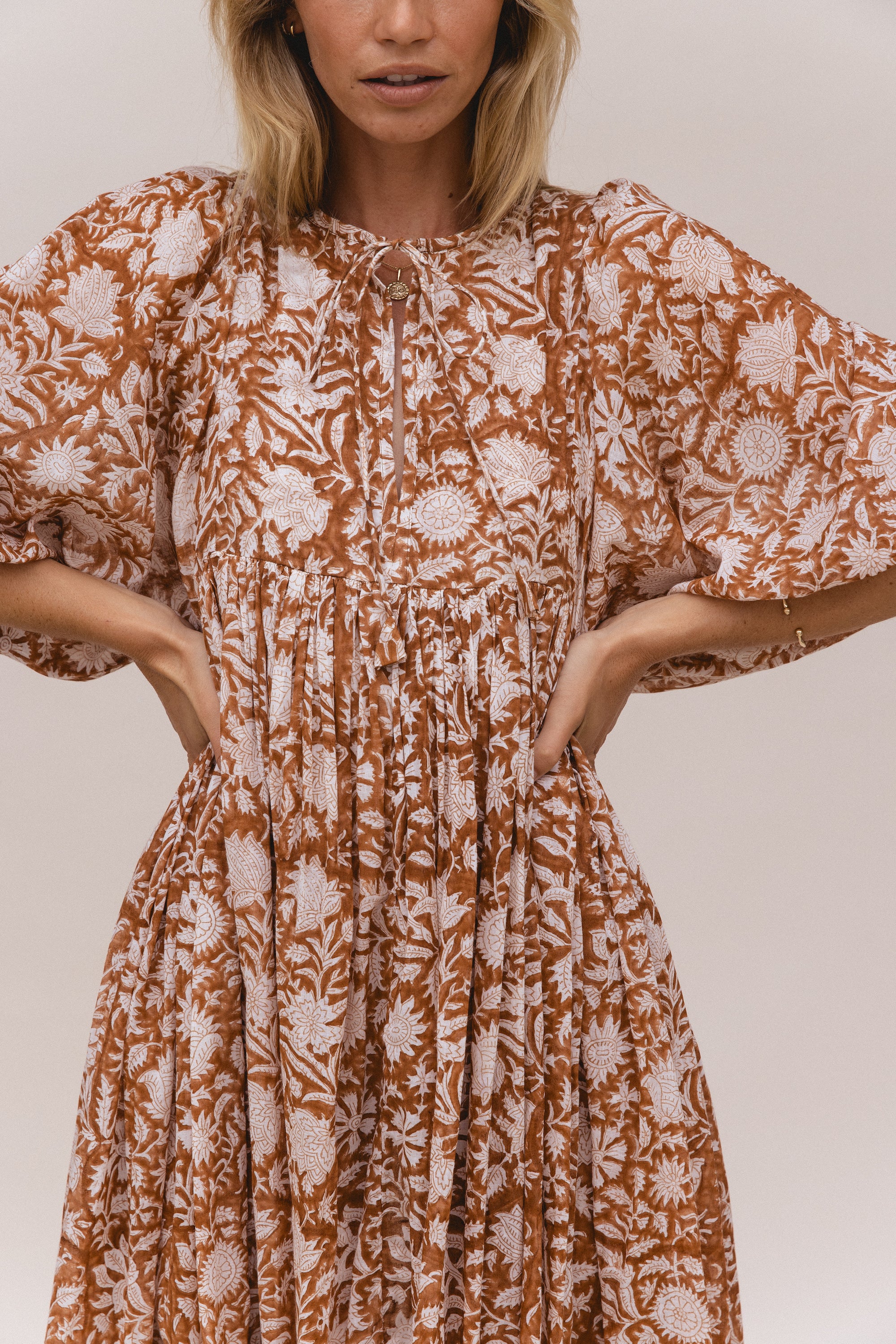 Kyra Midi Dress ~ Caramel - Image 11