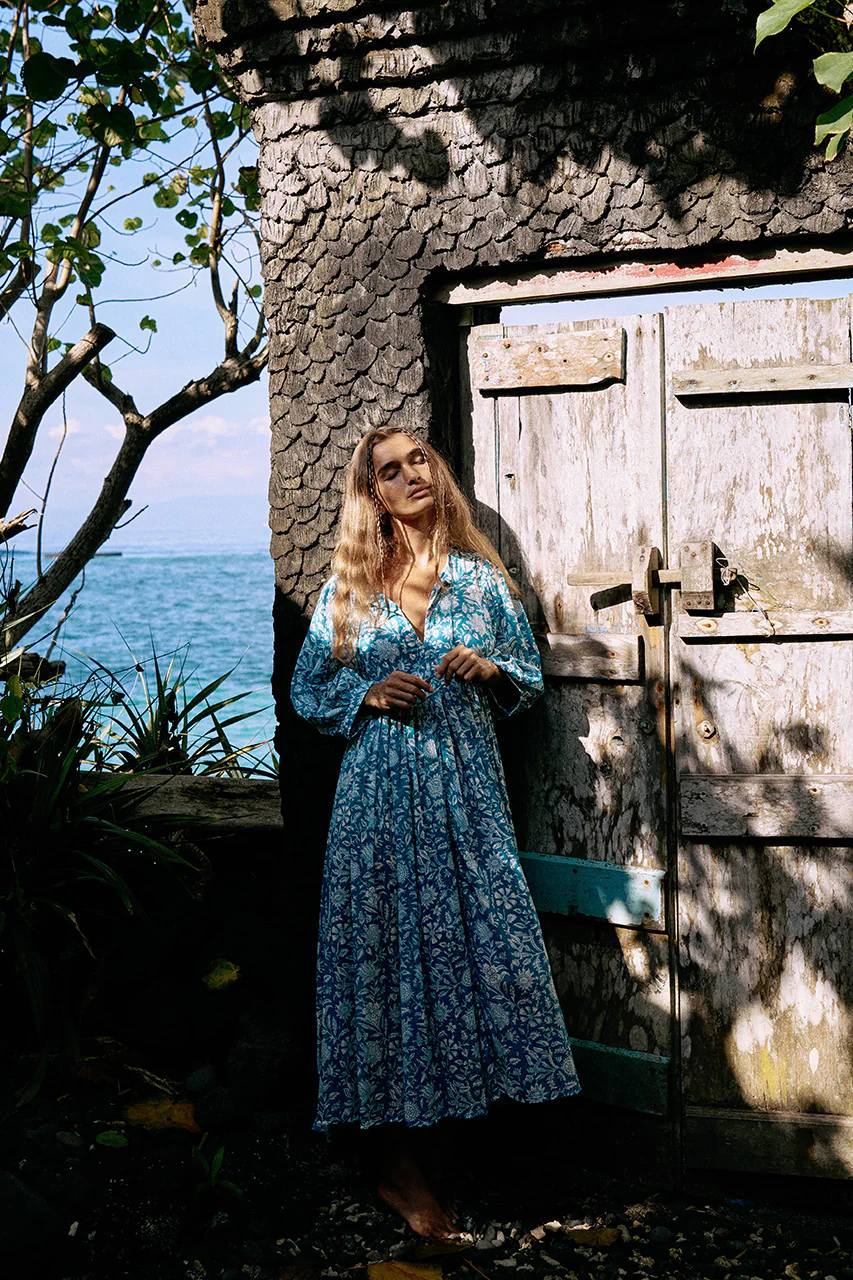 Kyra Midi Dress ~ Ocean Blue - Image 4