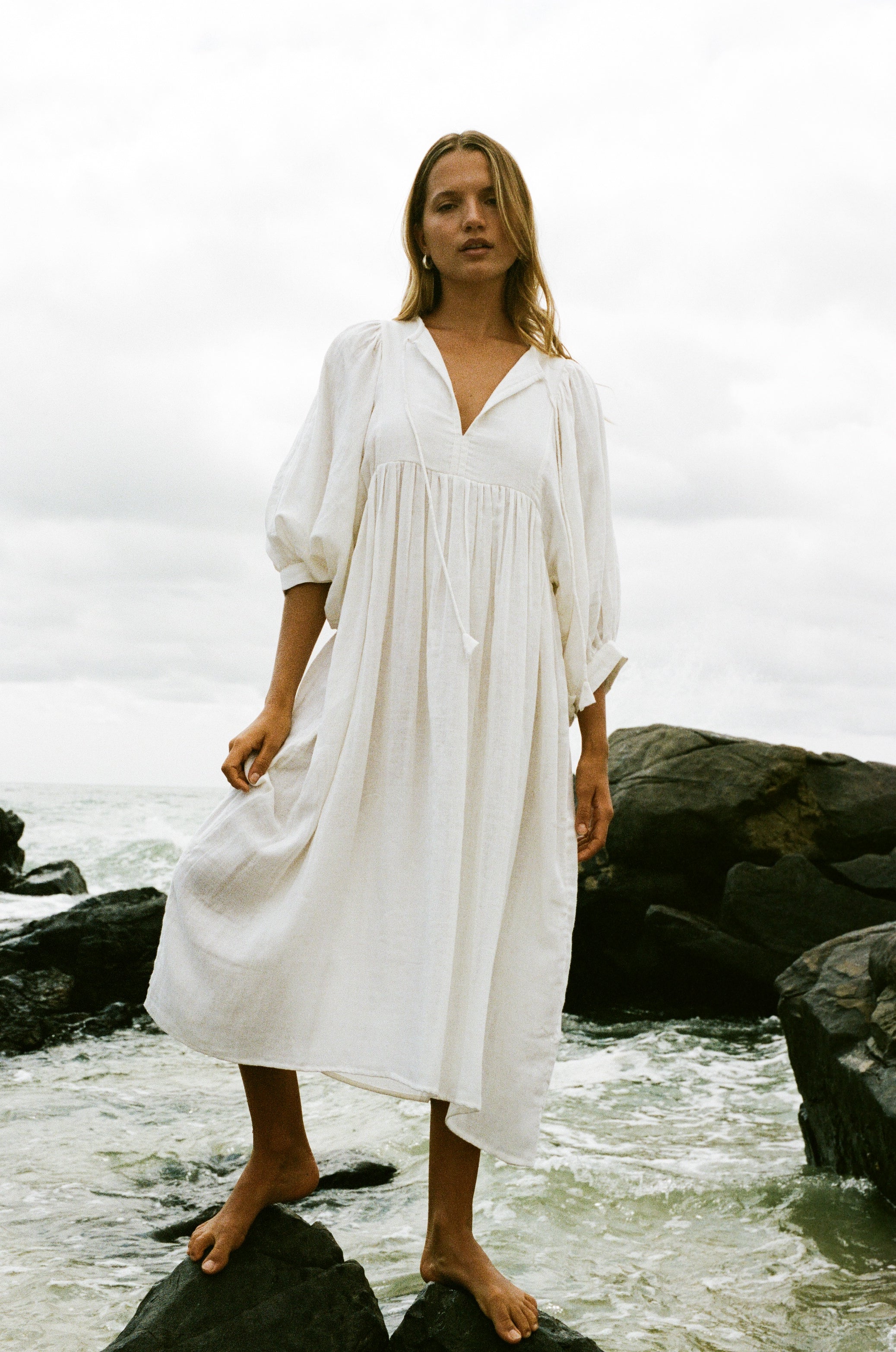 Kyra Midi Dress ~ White Gauze - Image 4