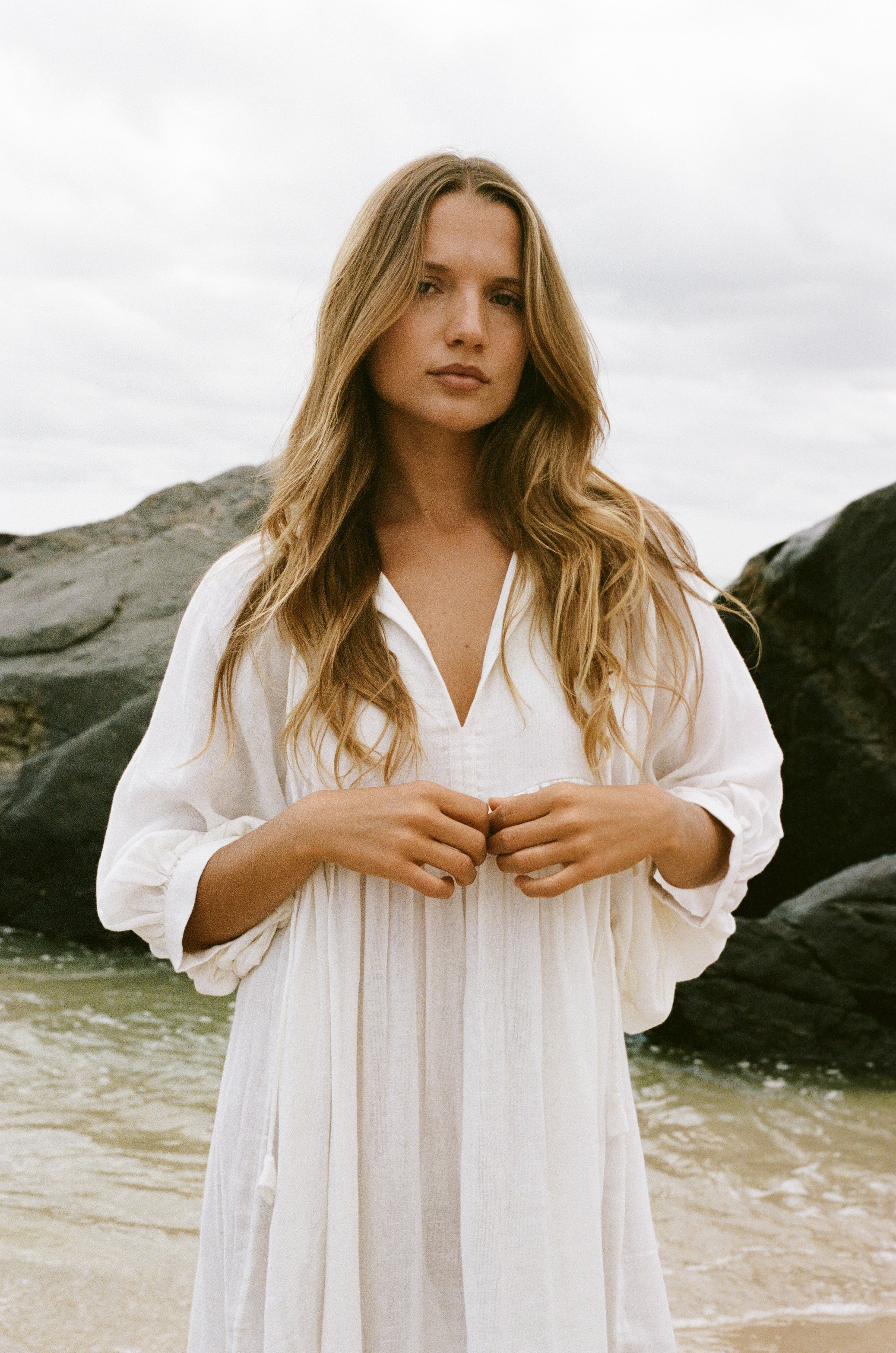 Kyra Midi Dress ~ White Gauze - Image 5