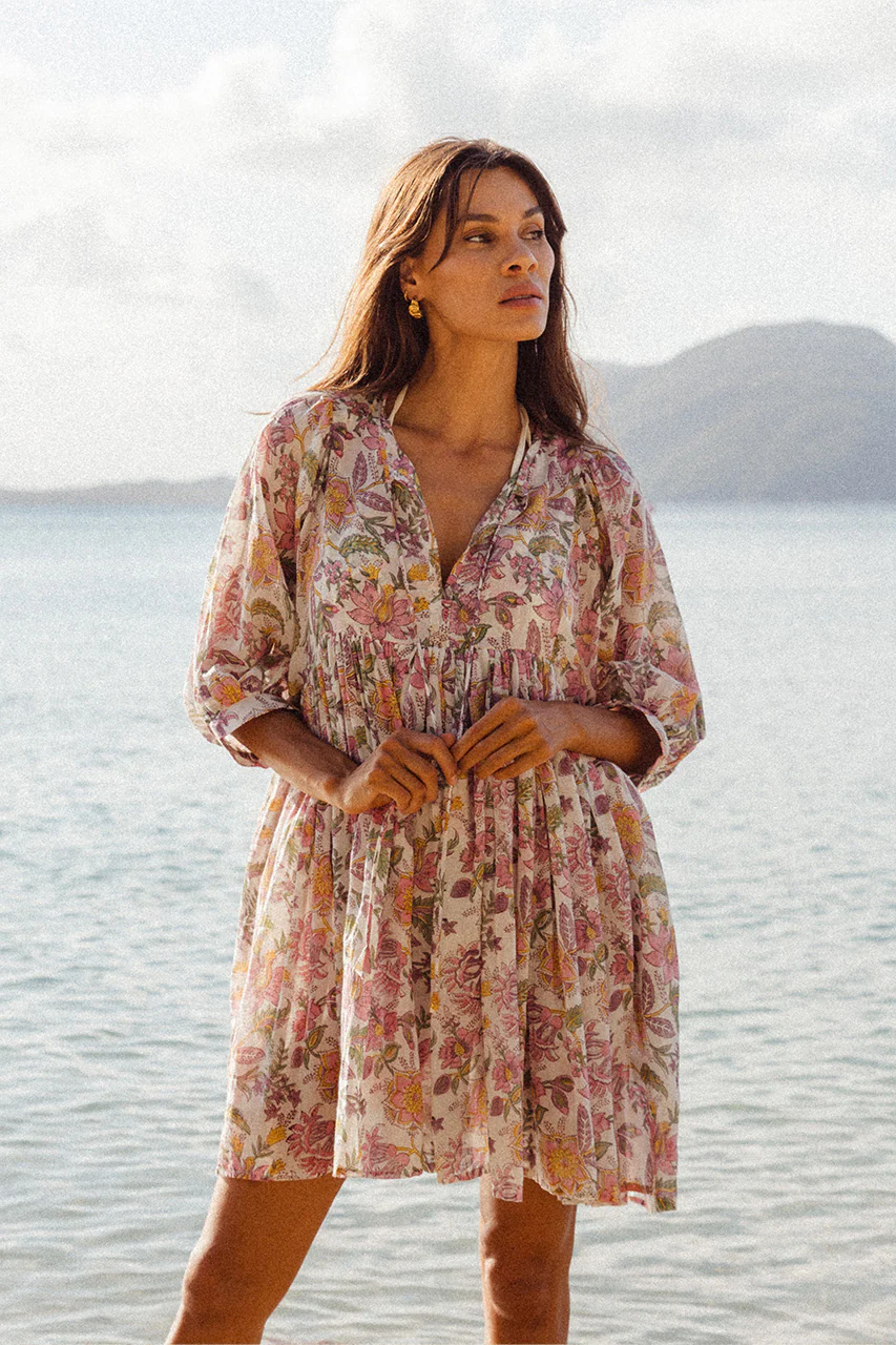 Kyra Mini Dress ~ Fuchsia Bloom - Image 4