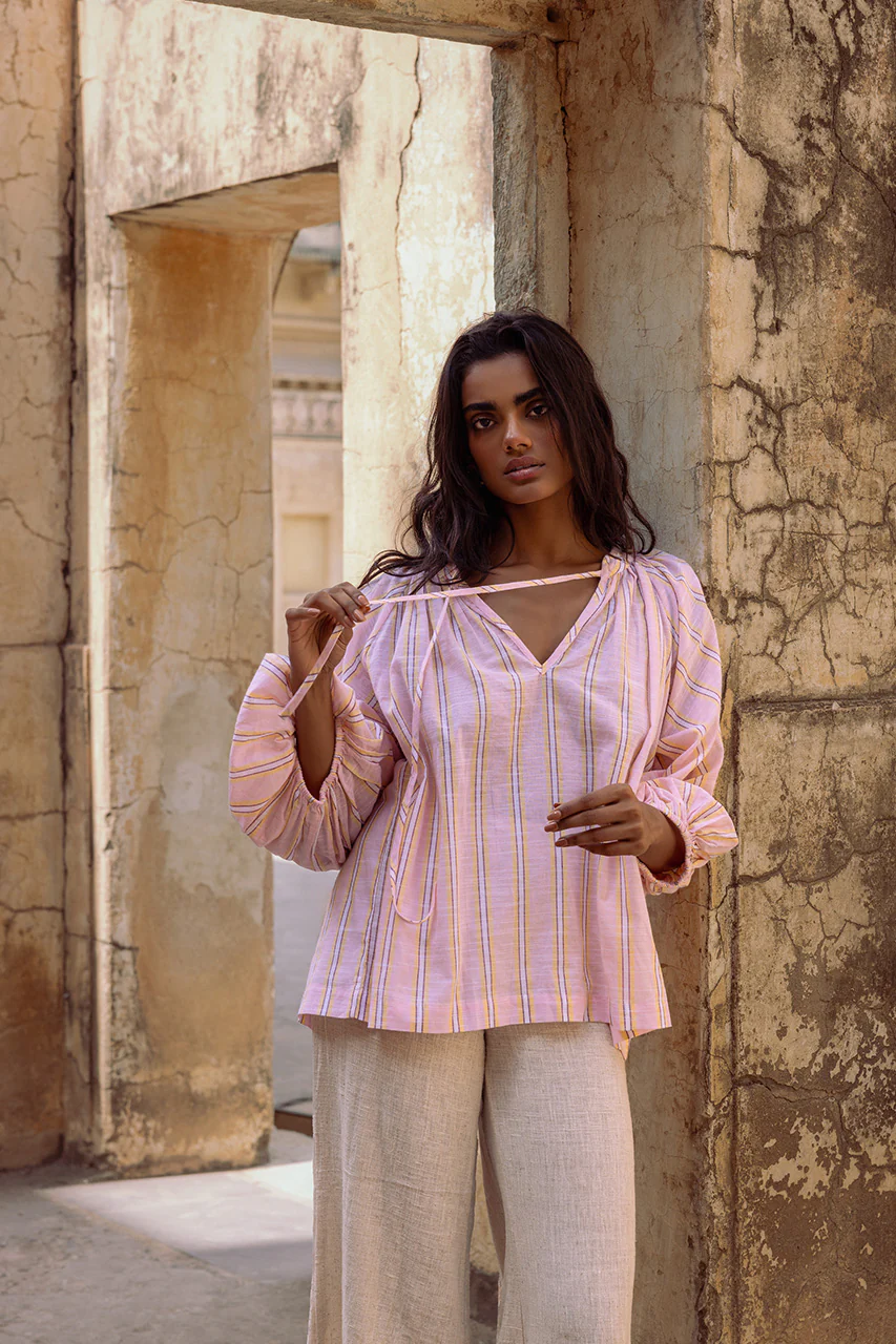 Poet Blouse ~ Pink Sorbet - Image 3
