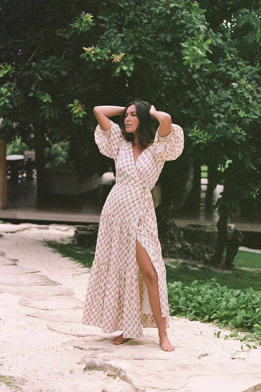 Zuri Wrap Dress ~ Peony - Image 5