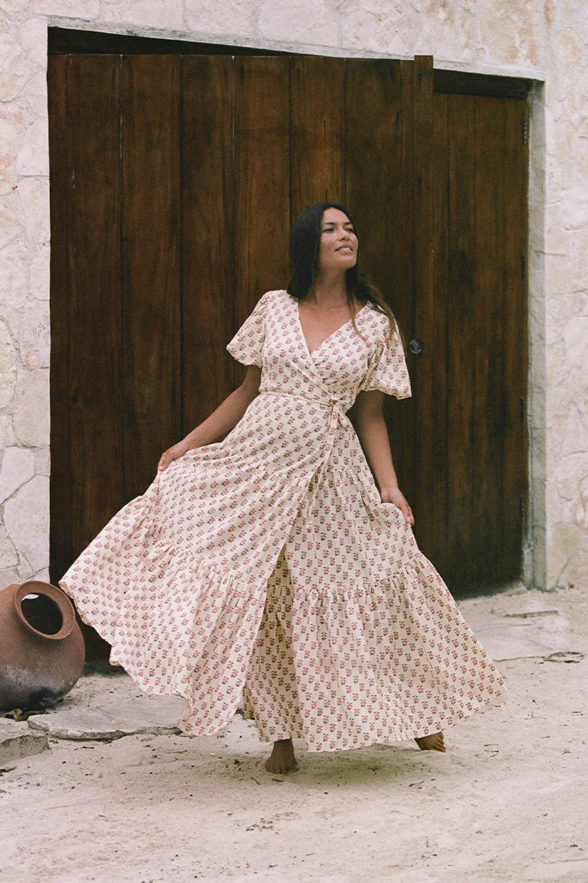 Zuri Wrap Dress ~ Peony - Image 7